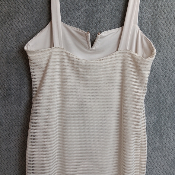 GOOD AMERICAN Dress Sheer Mesh Midi Ivory Sleeveless Women's Size 4 NWT Stretch - Picture 6 of 9